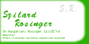 szilard rosinger business card